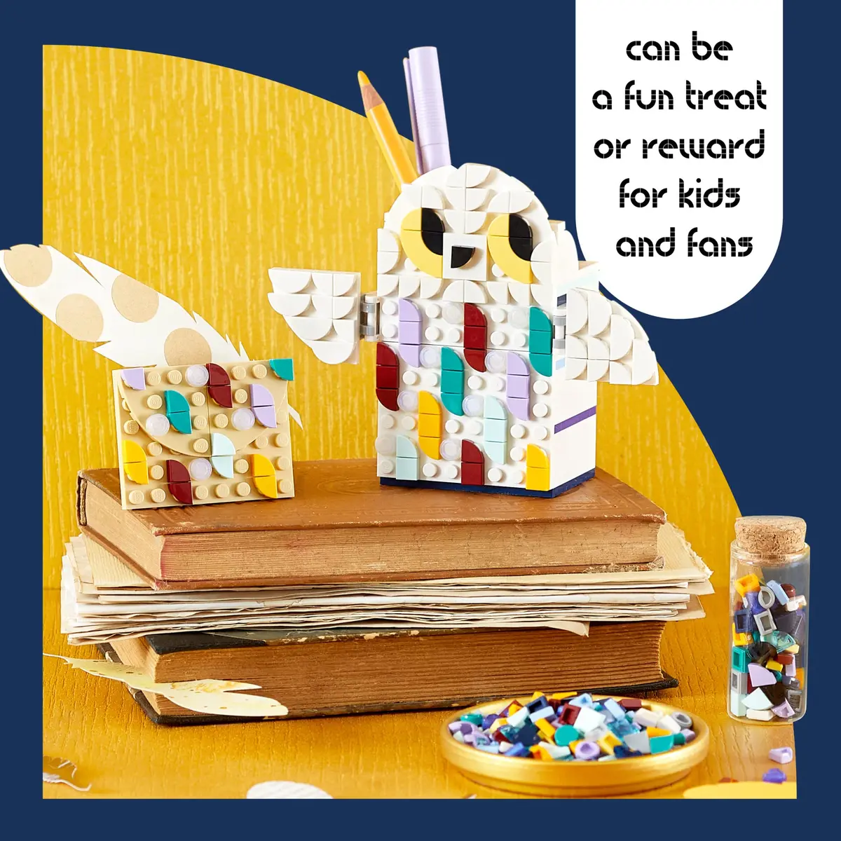 LEGO DOTS Harry Potter Hedwig Pencil Holder 41809 | Creative Craft Set for Kids 6+ - view 6