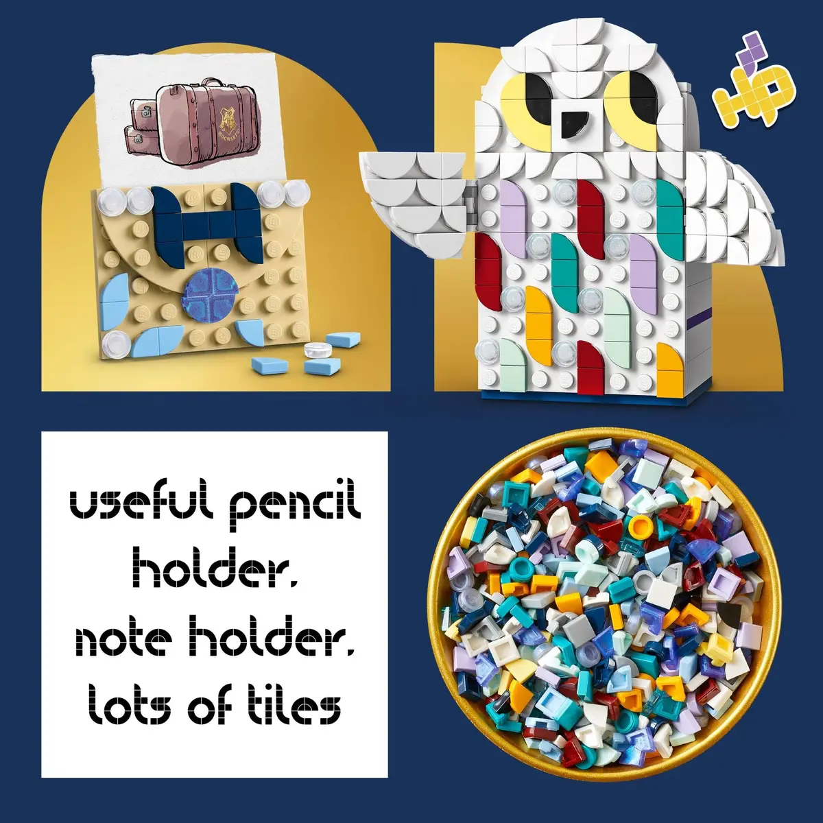LEGO DOTS Harry Potter Hedwig Pencil Holder 41809 | Creative Craft Set for Kids 6+ - view 4