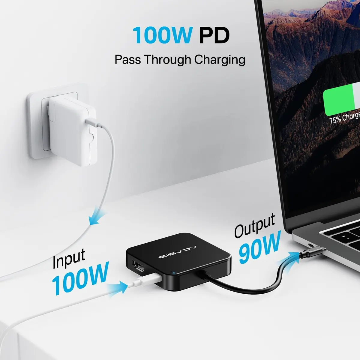 ACASIS USB C Hub 10Gbps | 6-in-1 Multiport Adapter with 4K60Hz HDMI & 100W PD - view 5