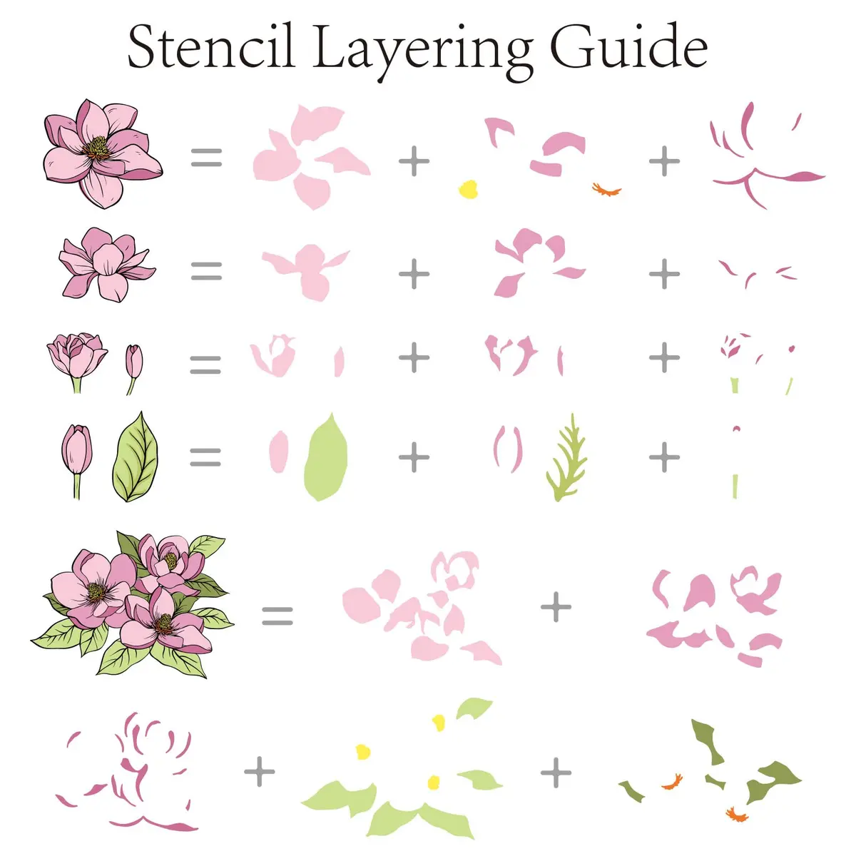 ORIGACH Realistic Magnolia Stamps & Dies & Layering Coloring Stencil Set | Scrapbooking & Card Making (70-120 chars) - view 3