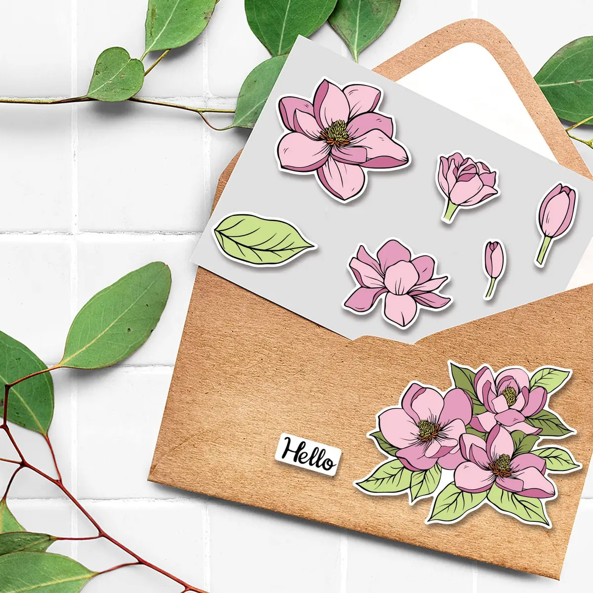 ORIGACH Realistic Magnolia Stamps & Dies & Layering Coloring Stencil Set | Scrapbooking & Card Making (70-120 chars) - view 4