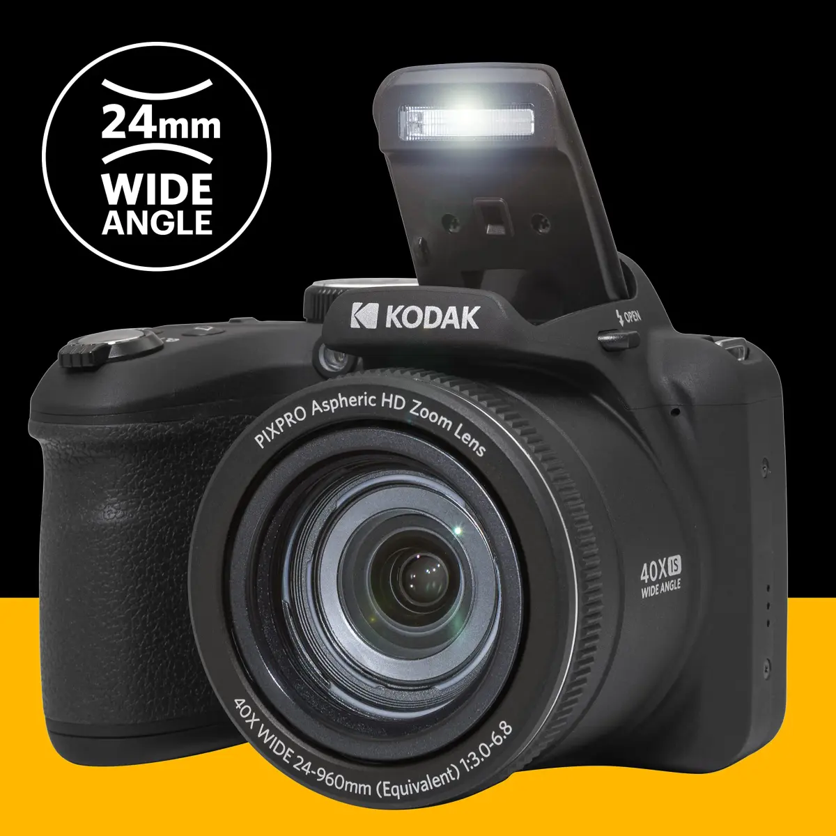 KODAK PIXPRO AZ405 Digital Camera 20MP 40x Optical Zoom 24mm Wide Angle Black | 1080p HD Video, AA Battery Powered - view 5