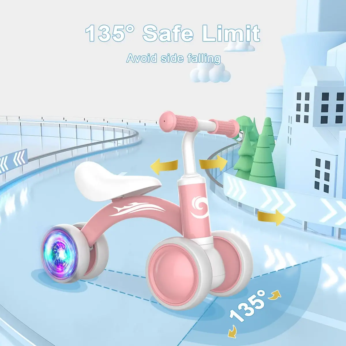Gamfeiny Colorful Lighting Baby Balance Bike | 10-36 Months Toddler Ride-On Toy - view 4