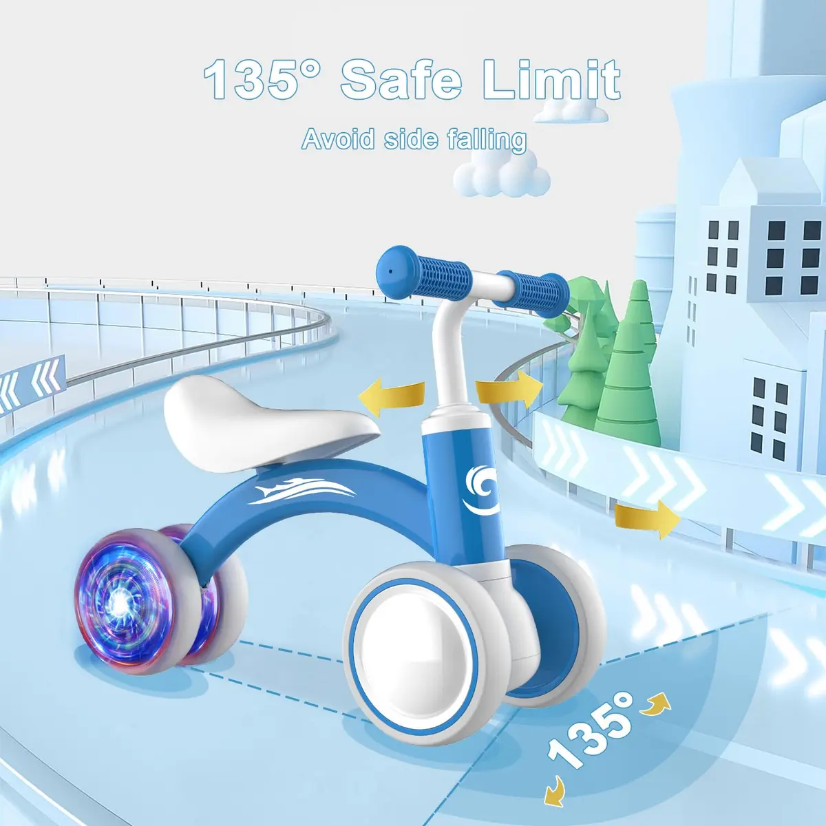 Gamfeiny Colorful Lighting Baby Balance Bike | 10-36 Months Toddler First Riding Toy - view 4