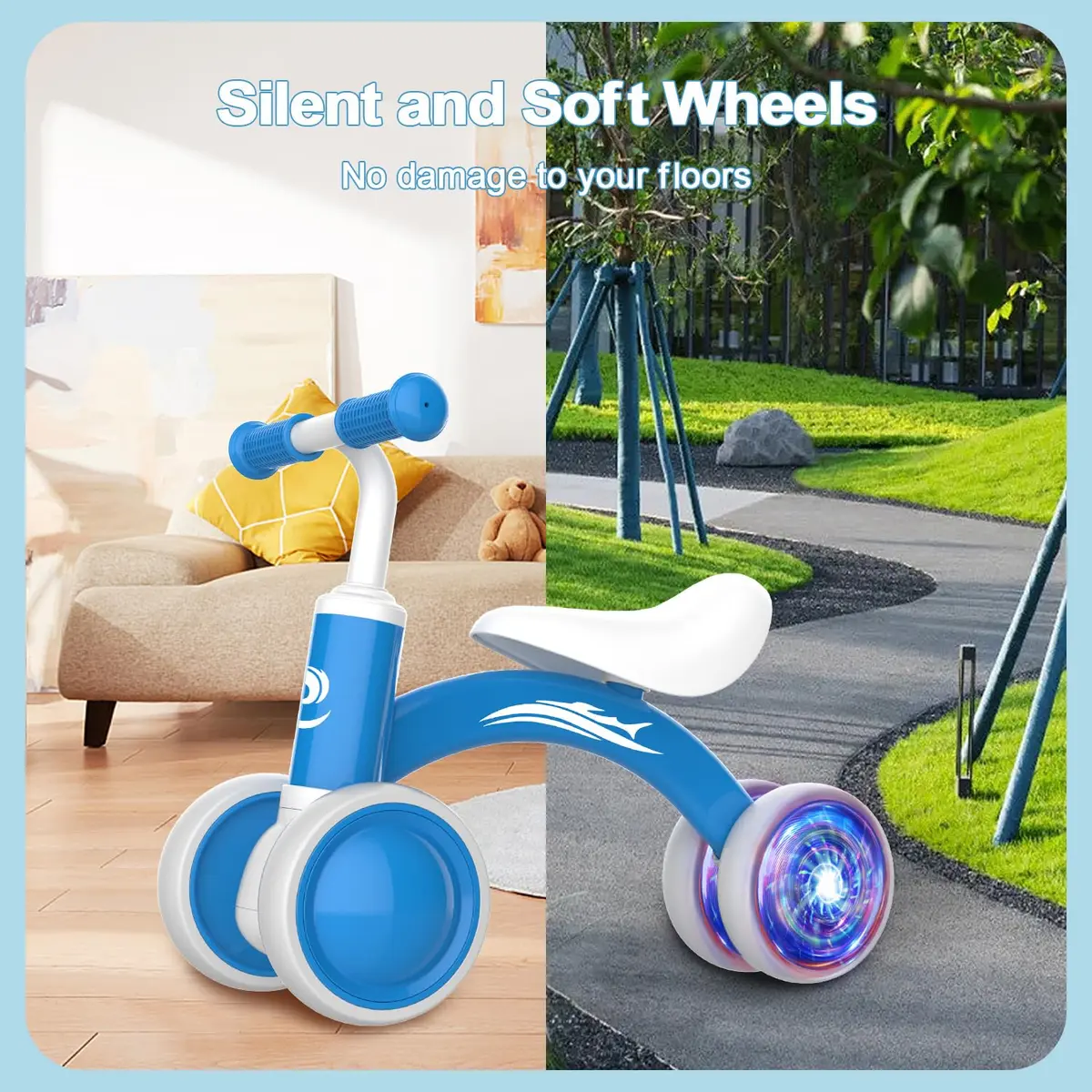 Gamfeiny Colorful Lighting Baby Balance Bike | 10-36 Months Toddler First Riding Toy - view 7