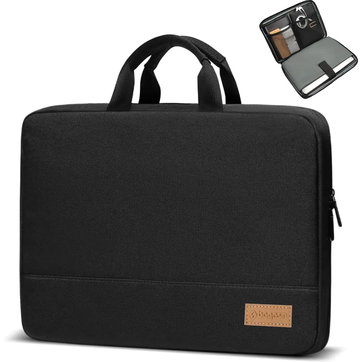 bagasin 13.3 Inch Laptop Sleeve Case TSA Friendly | Waterproof, Slim & Compatible with MacBook Pro 14 & Surface Book - main product image