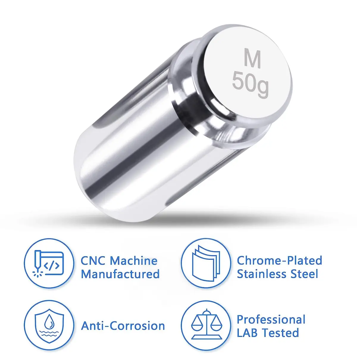 QP OIML Class M1 Calibration Weight 50g (1.76 oz) | Precision Scale Calibration - view 3