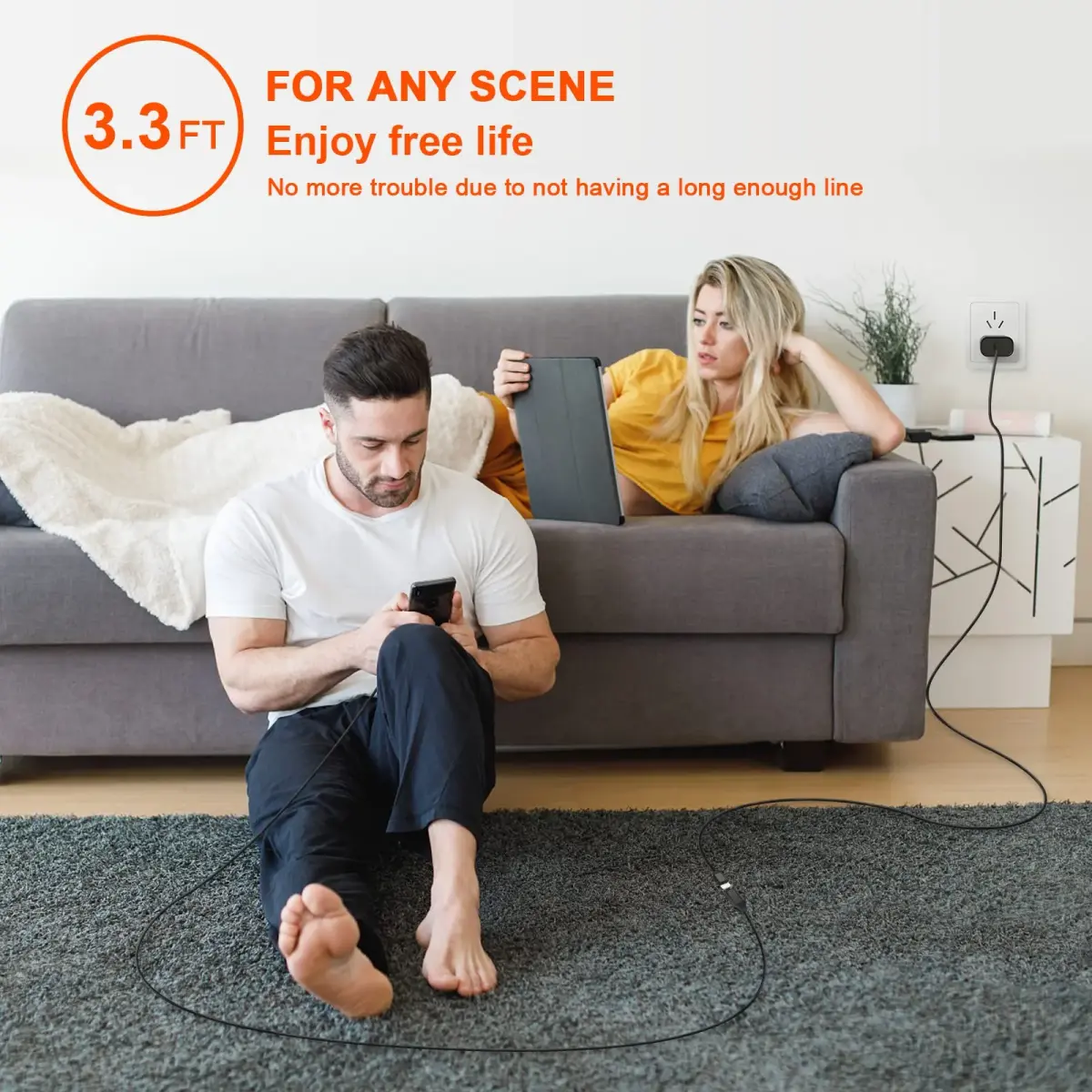 DESOFICON MFi Certified Lightning Extension Cable 1M (3.3FT) | Passes Video, Data, Audio - view 7