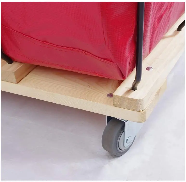 HIGOOD Vinyl Basket Truck, Service Cart Red 8 Bushel | Heavy-Duty Industrial Material Transport - view 5