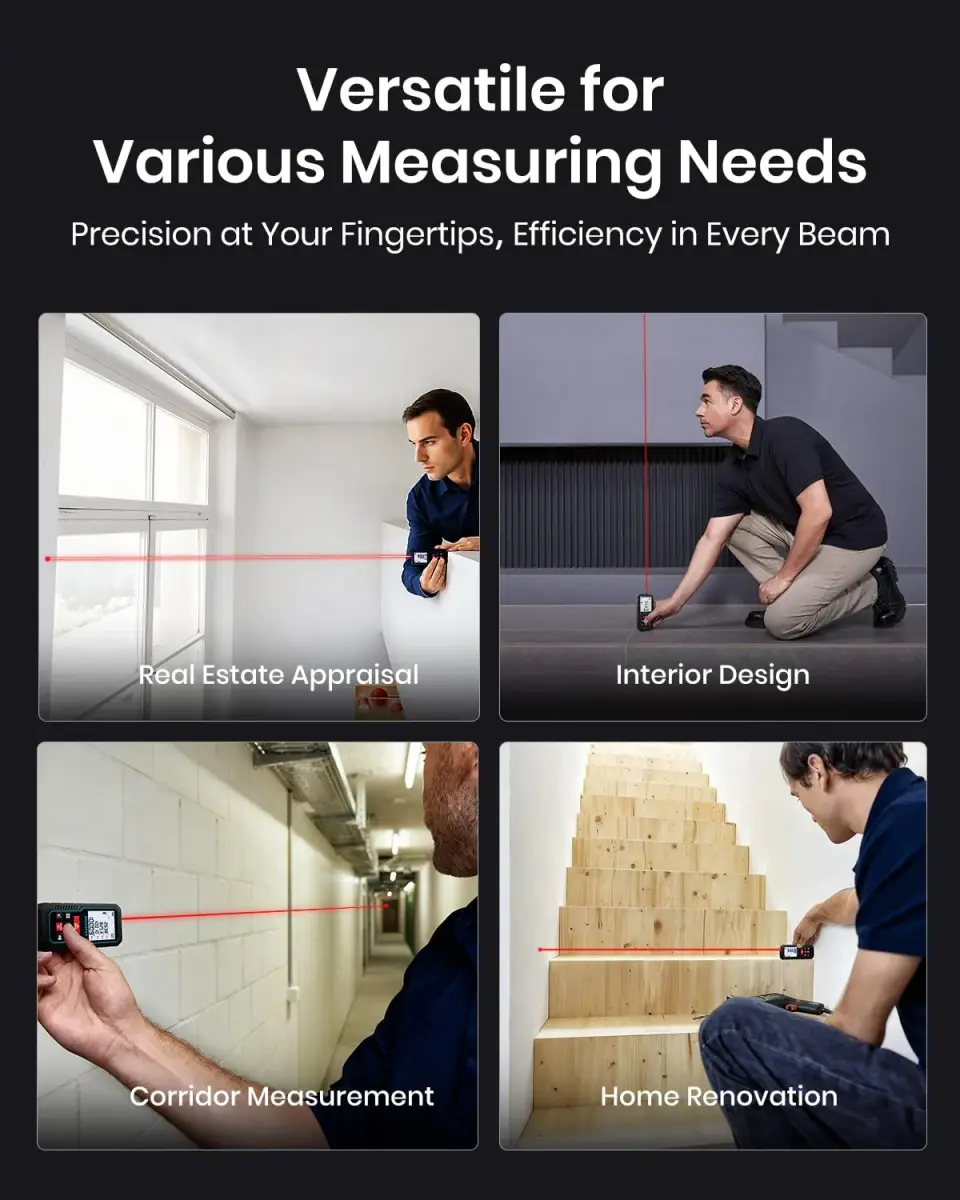 MILESEEY D5 APP Laser Measure 229ft (69.8m) with Angle Sensor & App Connectivity | Real-time Data Transfer & Floor Plan Sketching - view 9