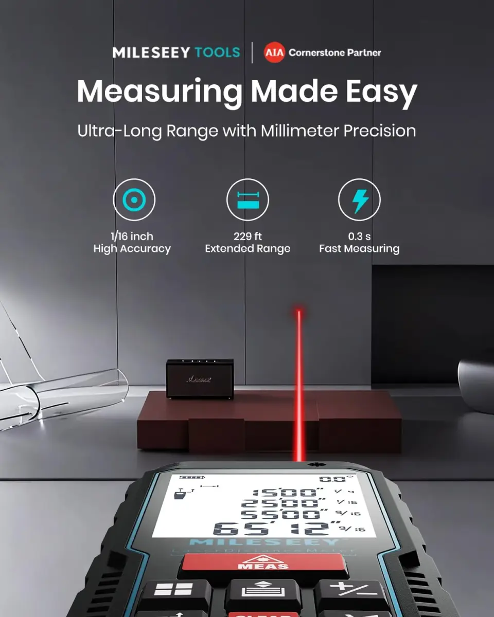 MILESEEY D5 APP Laser Measure 229ft (69.8m) with Angle Sensor & App Connectivity | Real-time Data Transfer & Floor Plan Sketching - view 3