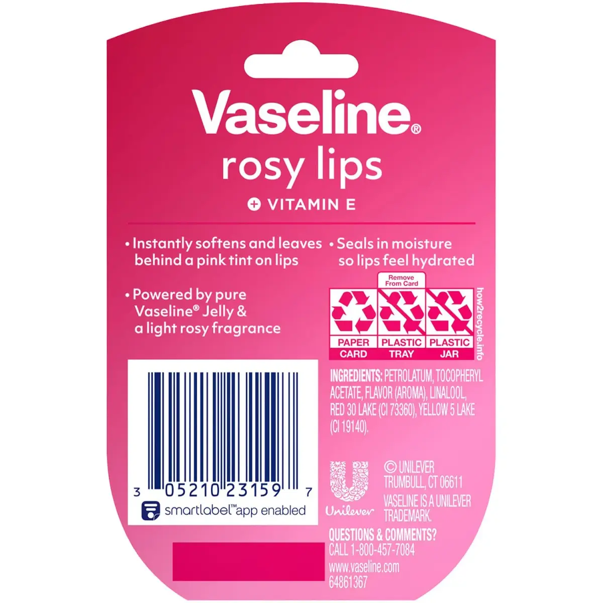 Vaseline Lip Therapy Rosy Lips Tinted Lip Balm - 0.25 oz Pack of 6 - view 2