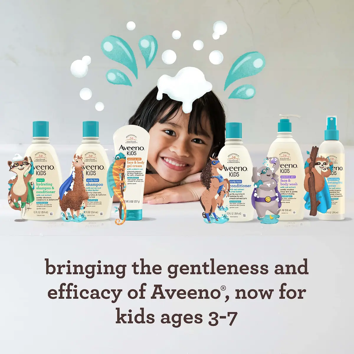 Aveeno Baby Kids Sensitive Skin Face & Body Gel Cream 237ml (8 oz) | Hypoallergenic & 24-Hour Hydration - view 5