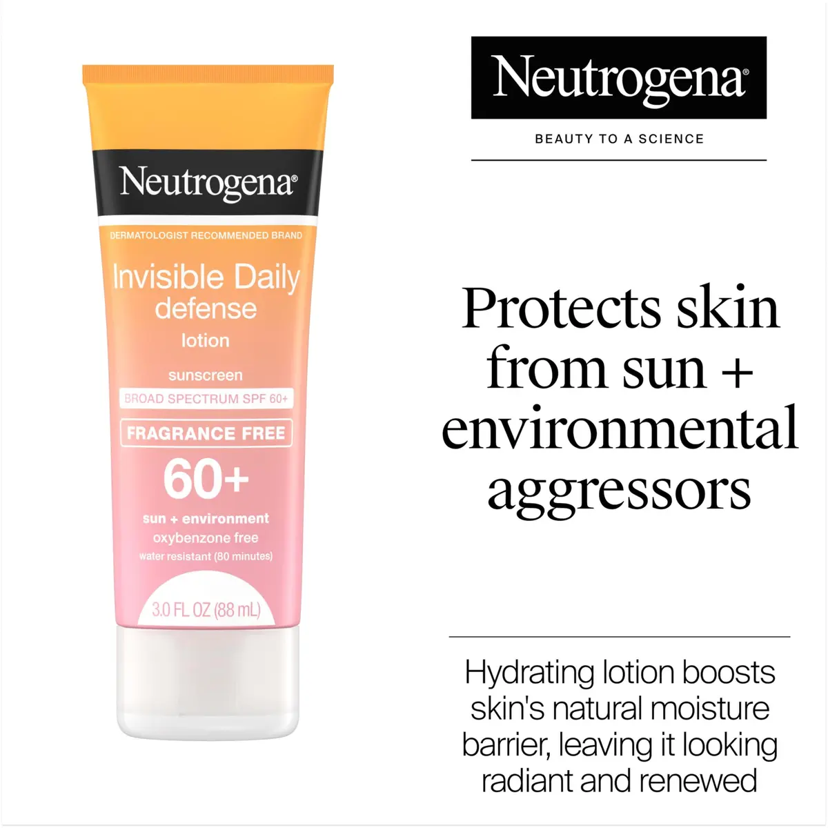 Neutrogena Invisible Daily Defense Sunscreen Lotion SPF 60+ 89ml (3.0 fl oz) | Broad Spectrum UVA/UVB Protection - view 2