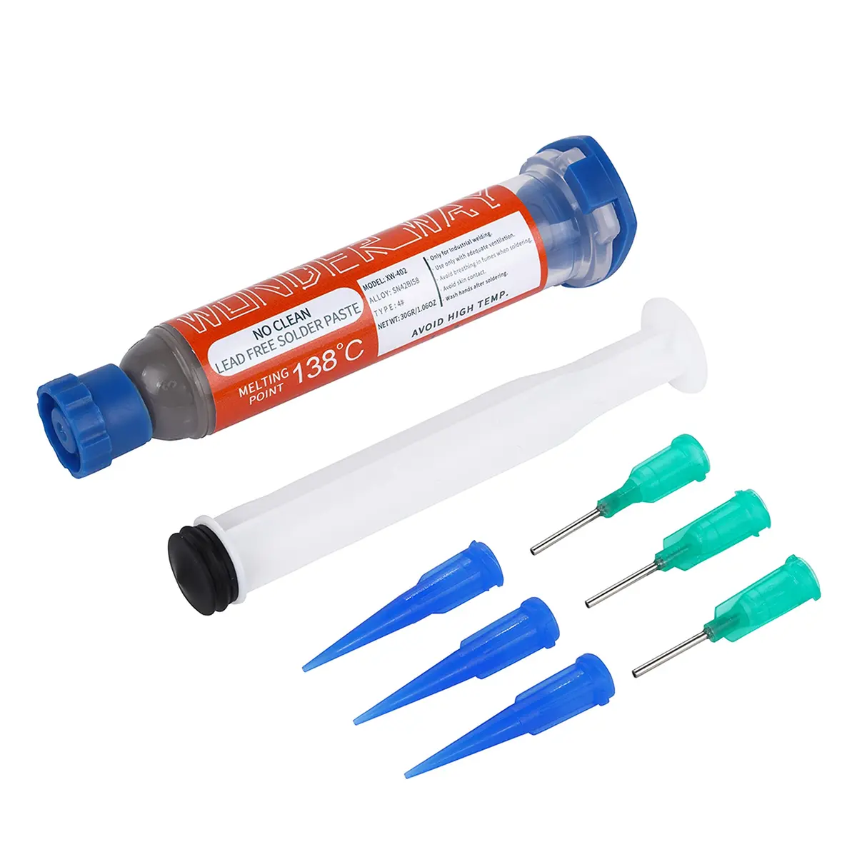 Wonderway Sn42/Bi58 T4 Lead Free Solder Paste 30g | No Clean, 138℃ Melting Point, USA Import - main product image