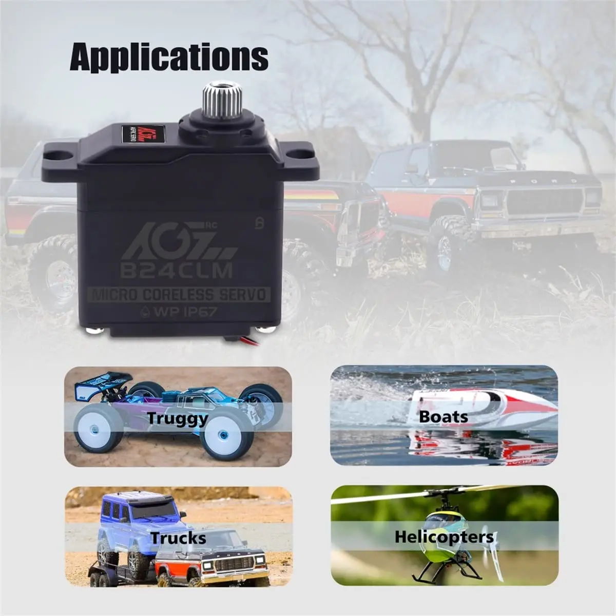 AGFRC B24CLM 6KG Waterproof Micro Servo for 1/16 RC | High Torque & IP67 Rated - view 8