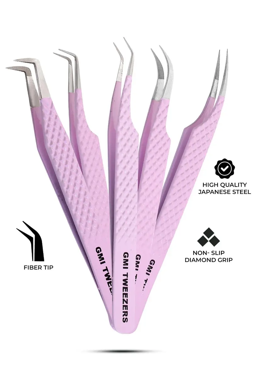 GMI TWEEZERS Fiber Tip Lash Tweezers for Eyelash Extensions | Precise, Stainless Steel, Pink - view 7