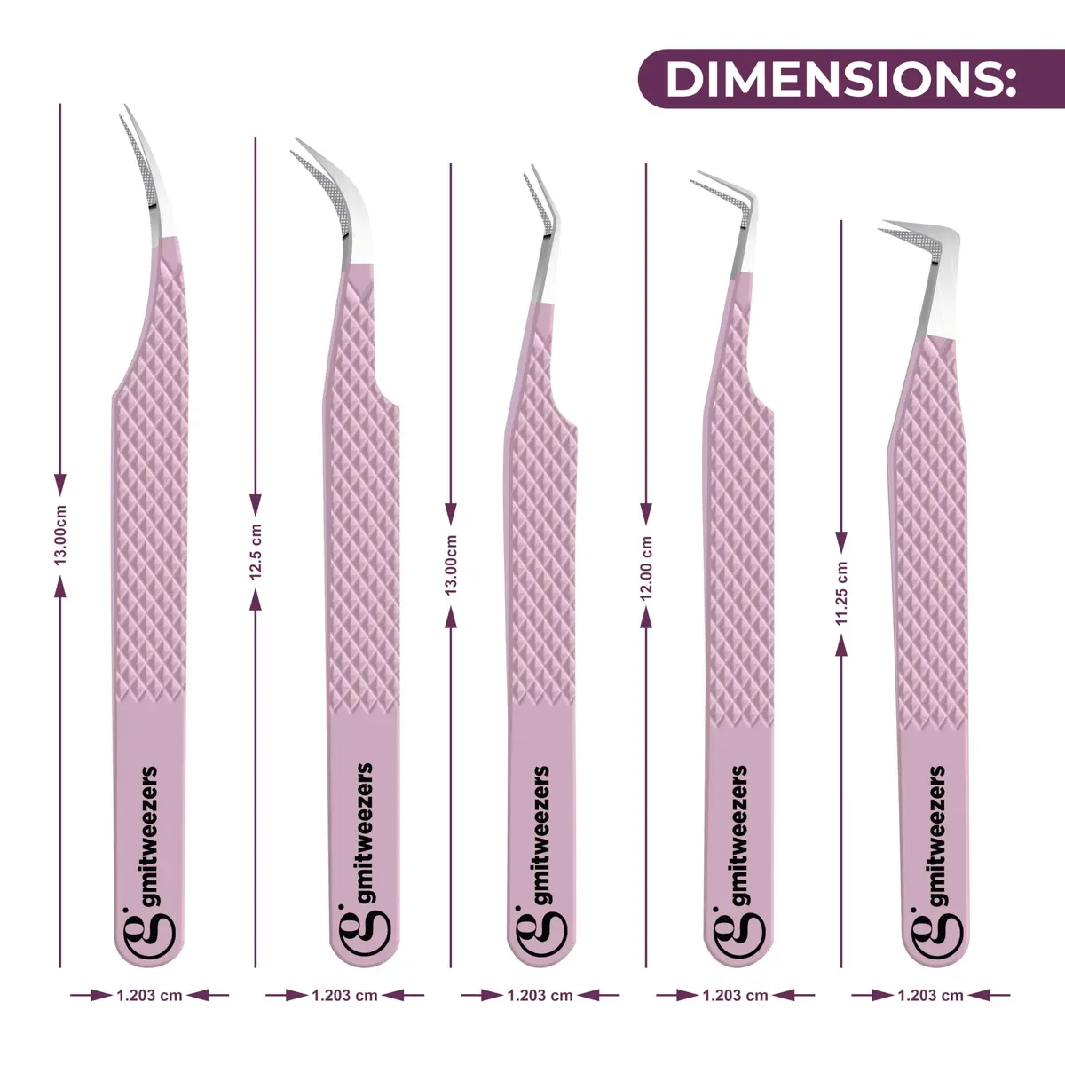 GMI TWEEZERS Fiber Tip Lash Tweezers for Eyelash Extensions | Precise, Stainless Steel, Pink - view 3