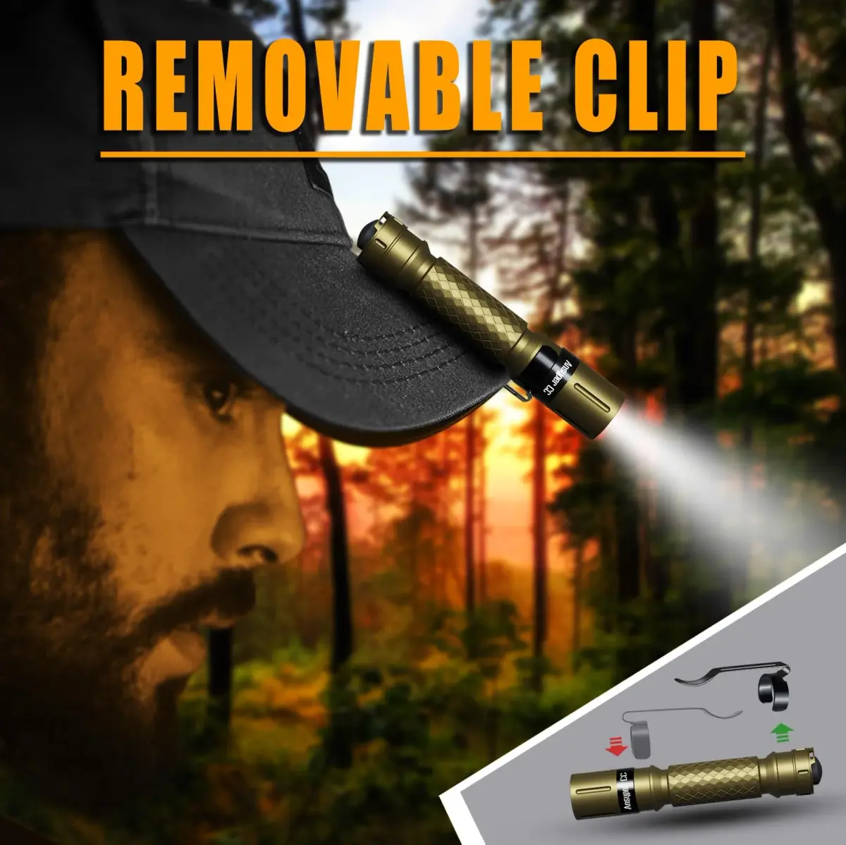 Ansyper CC LED Pen Light Flashlight 250 Lumens 3 Modes | Compact Tactical Torch with Clip - view 5
