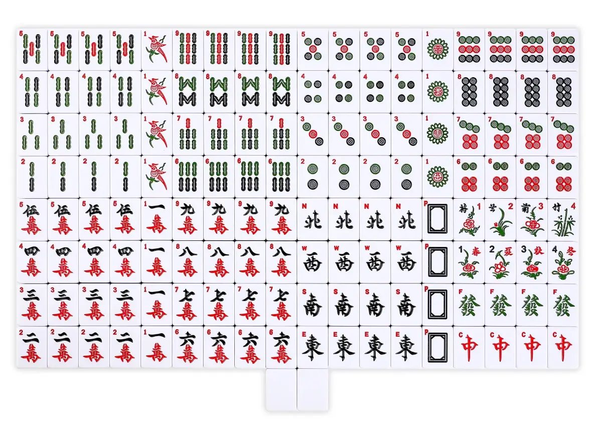 Mose Cafolo Chinese Mahjong Game Set 144 Tiles, 1.5" X-Large Melamine Tiles with Carrying Travel Case | Educational Board Game for Adults - view 6