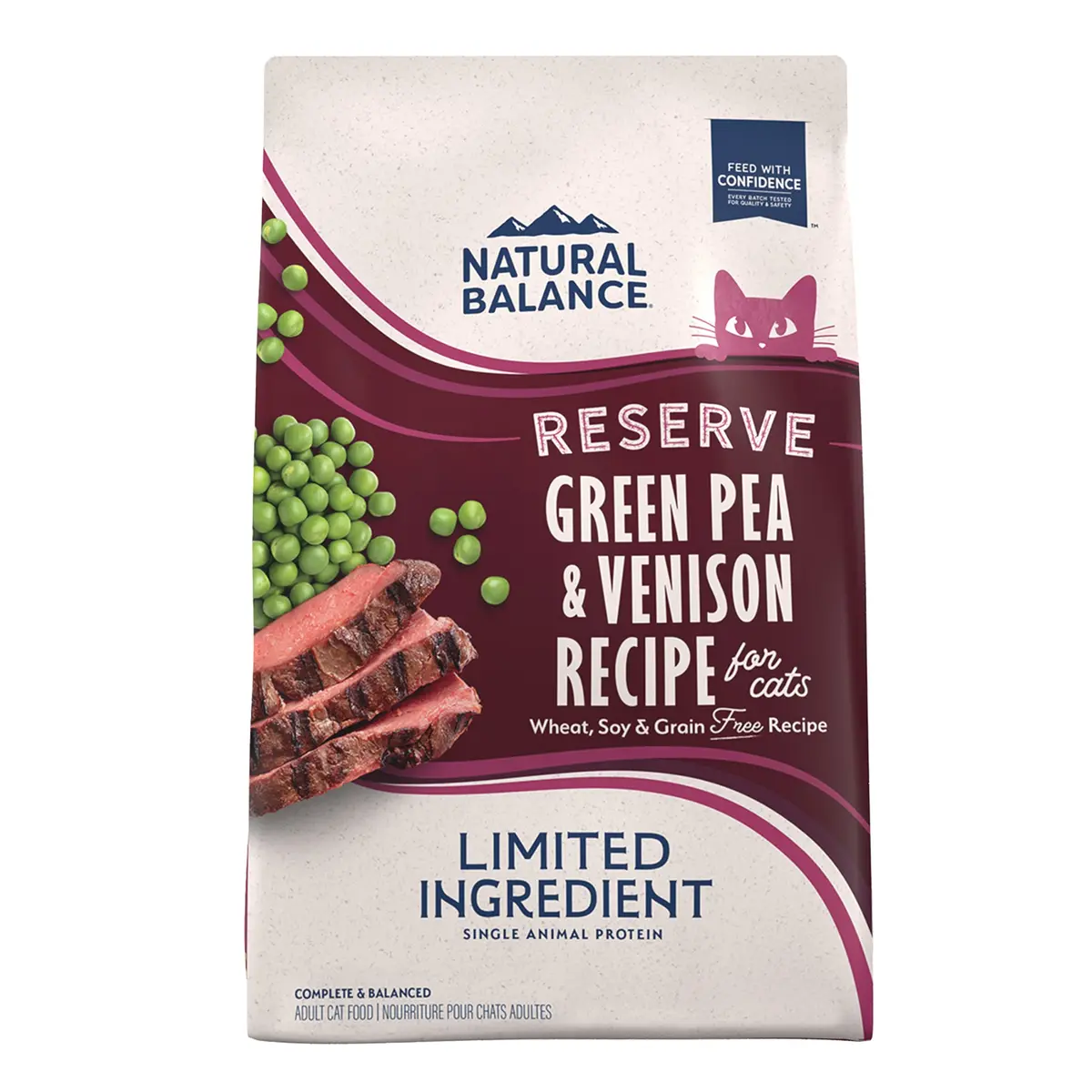 Natural Balance Limited Ingredient Cat Food, Green Pea & Venison, 4 lb | Grain-Free, Sensitive Stomach Support - main product image