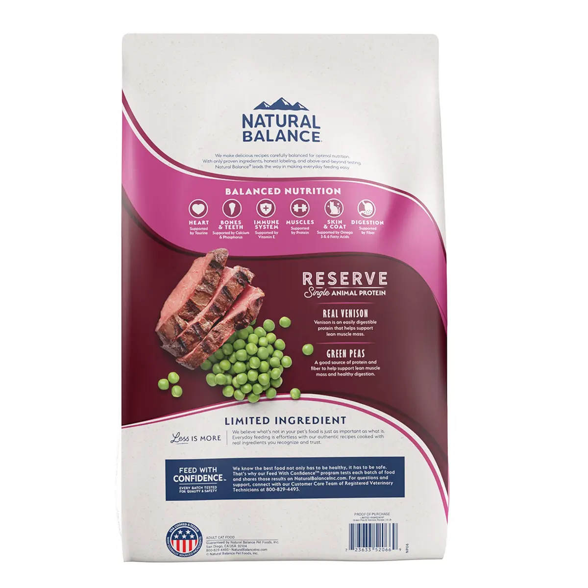 Natural Balance Limited Ingredient Cat Food, Green Pea & Venison, 4 lb | Grain-Free, Sensitive Stomach Support - view 2