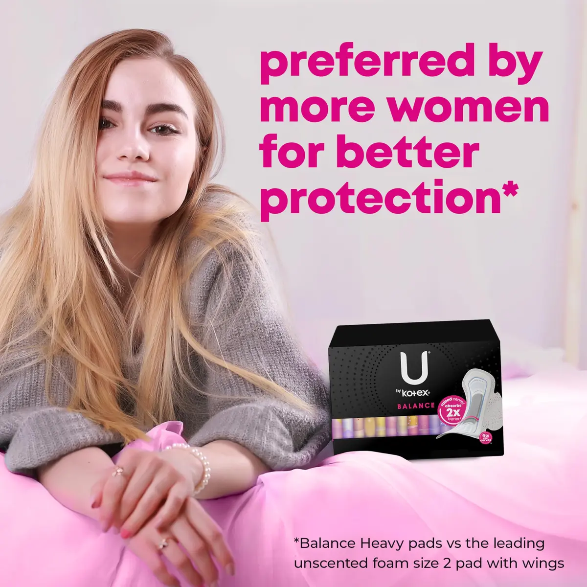 U by Kotex Balance Teen Ultra Thin Pads with Wings, Heavy Absorbency, 160 Count (4 Packs of 40) | Dermatologist Tested for Sensitive Skin - view 7