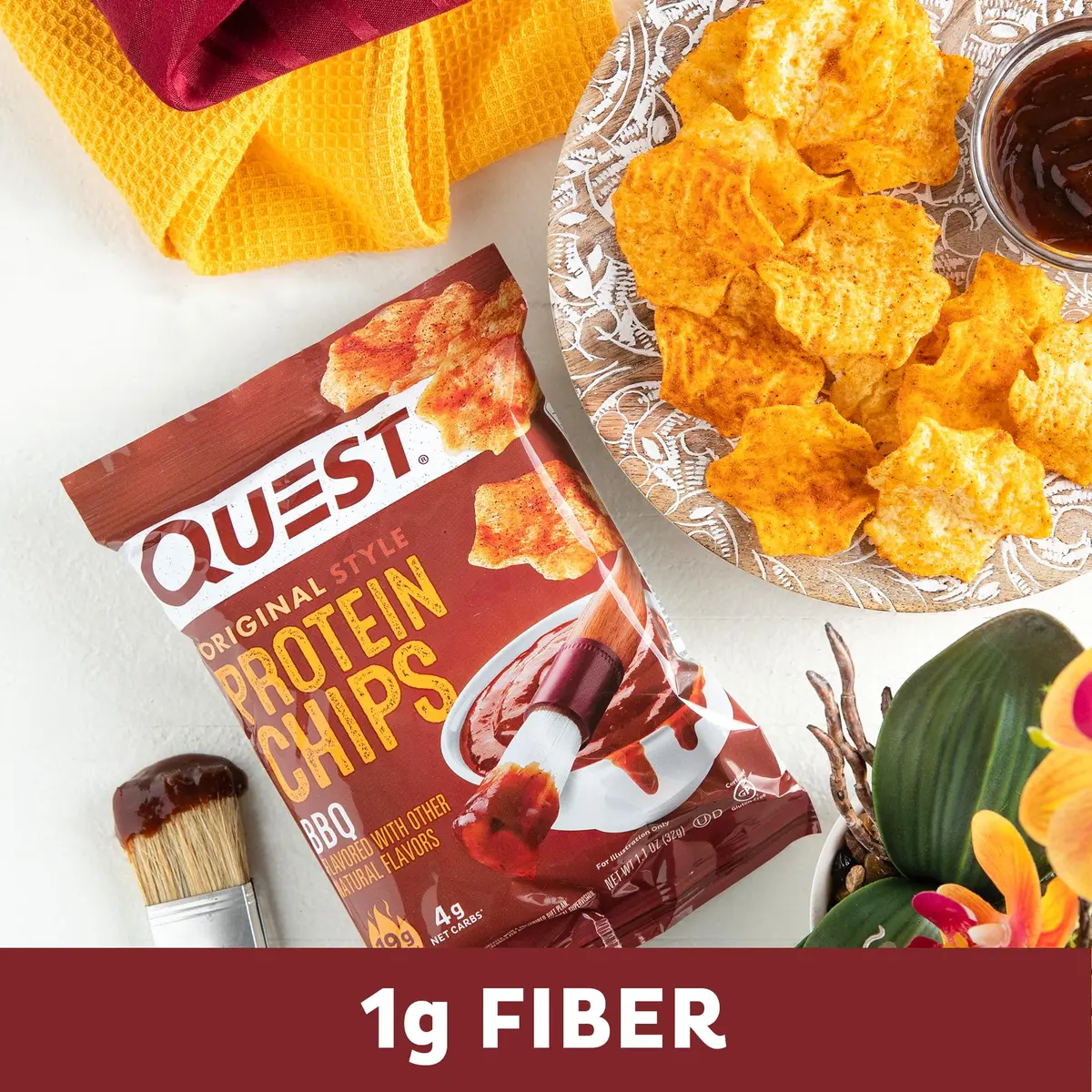 Quest BBQ Protein Chips 1.1 oz (32g) Pack of 4 | 19g Protein, 4g Net Carb, Gluten-Free - view 4