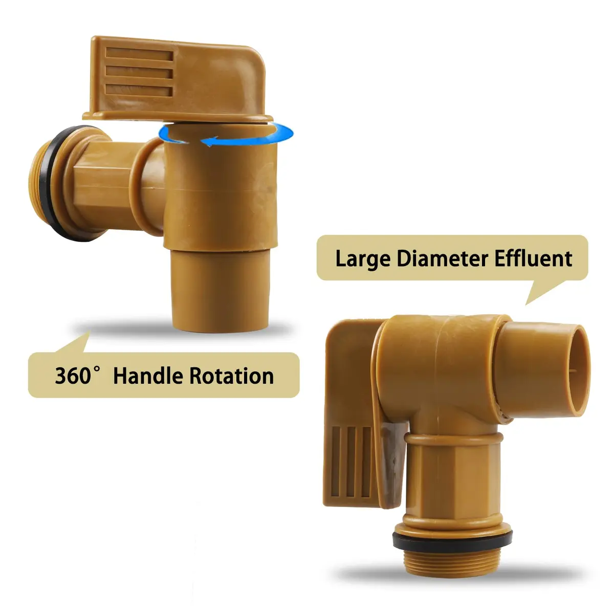 GWENBHMTOOL Polyethylene Drum Tap 2 Pack | 2" Male Barrel Faucet for 30 & 55 Gallon Drums - view 2