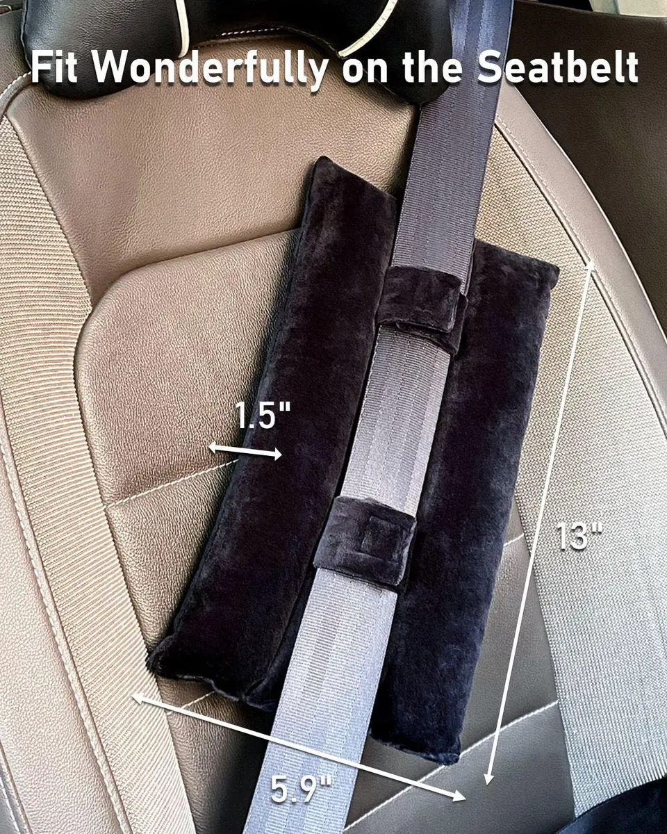 BELINOUS Seat Belt Pillows for Post Mastectomy Surgery (Black) | Comfort & Protection for Recovery - view 6