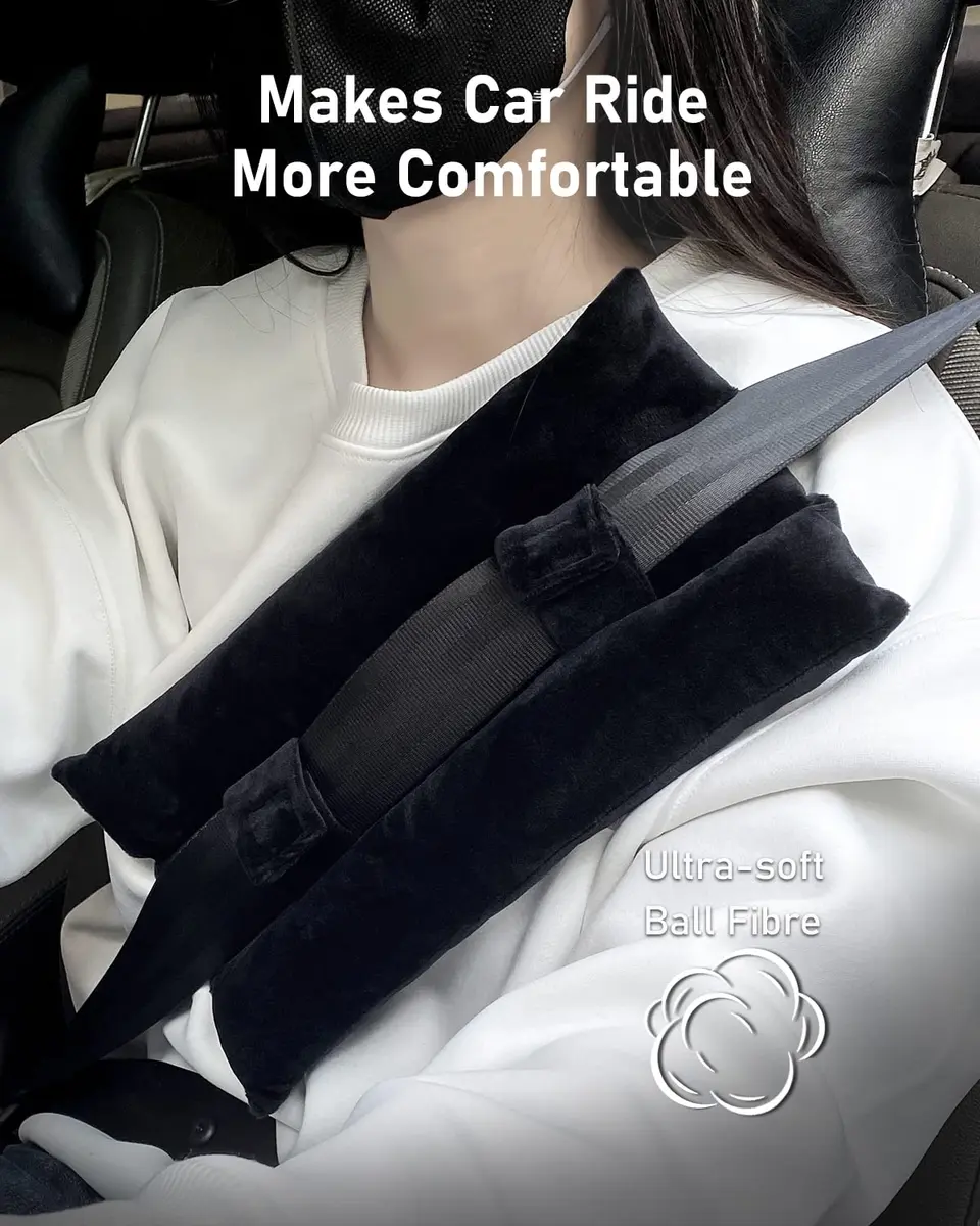 BELINOUS Seat Belt Pillows for Post Mastectomy Surgery (Black) | Comfort & Protection for Recovery - view 2