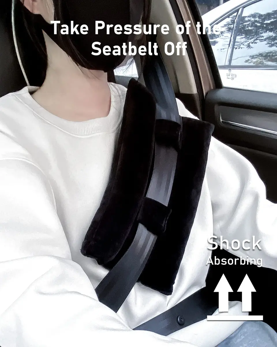 BELINOUS Seat Belt Pillows for Post Mastectomy Surgery (Black) | Comfort & Protection for Recovery - view 3