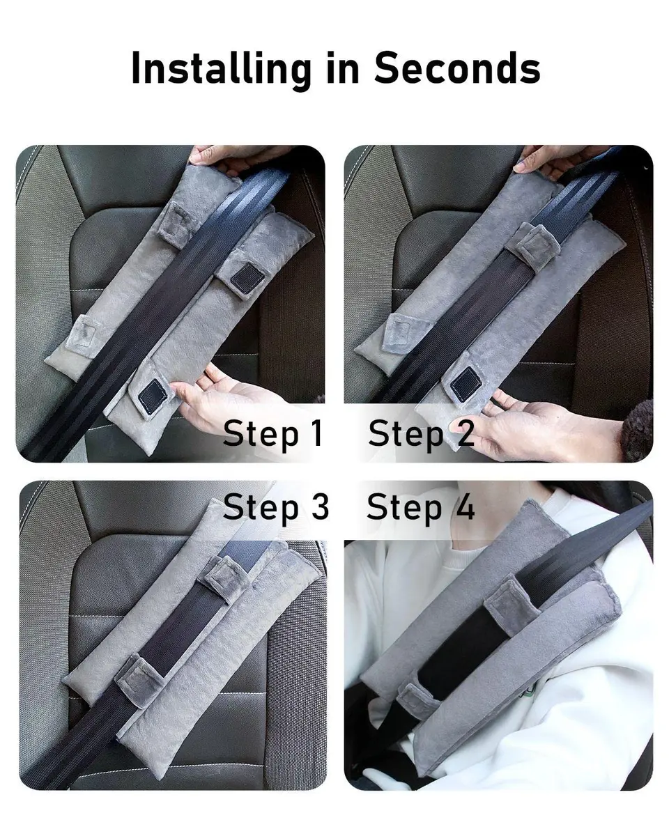 BELINOUS Post Mastectomy Seat Belt Pillow for Recovery | Soft Cotton, Gray - view 7