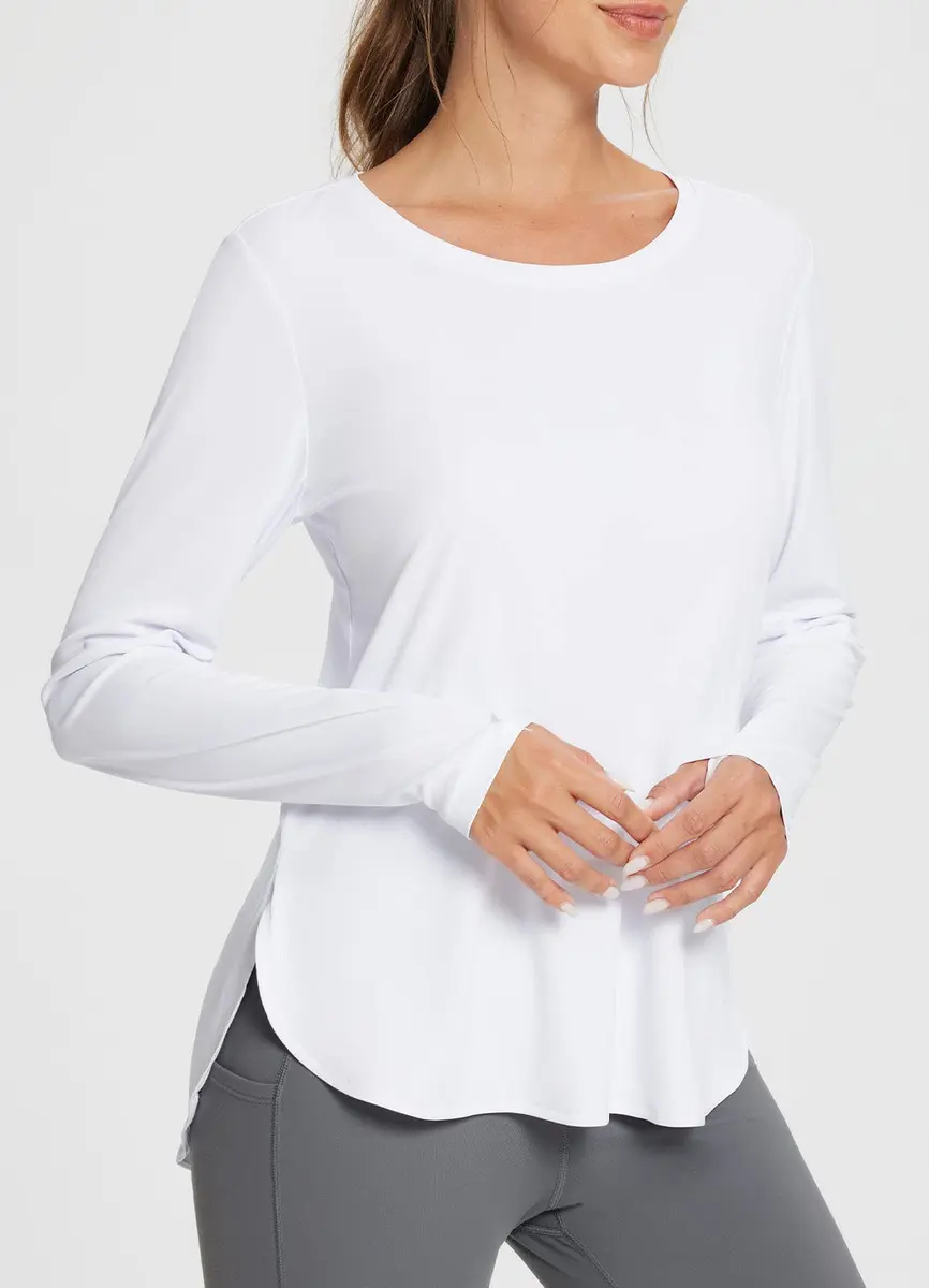baleaf Womens Sun Shirts SPF Long Sleeve Lightweight Athletic Tops White XS | UPF 50+ Sun Protection & Quick Dry - view 3
