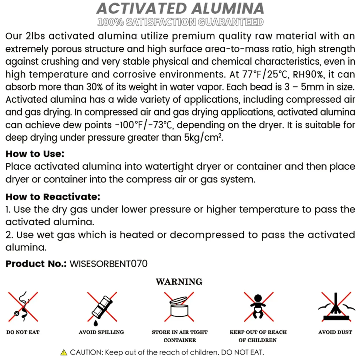 Wisesorb Activated Alumina Desiccant 12 LBS (5.44 kg) | Reusable Moisture Absorber for Filament Drying - view 8