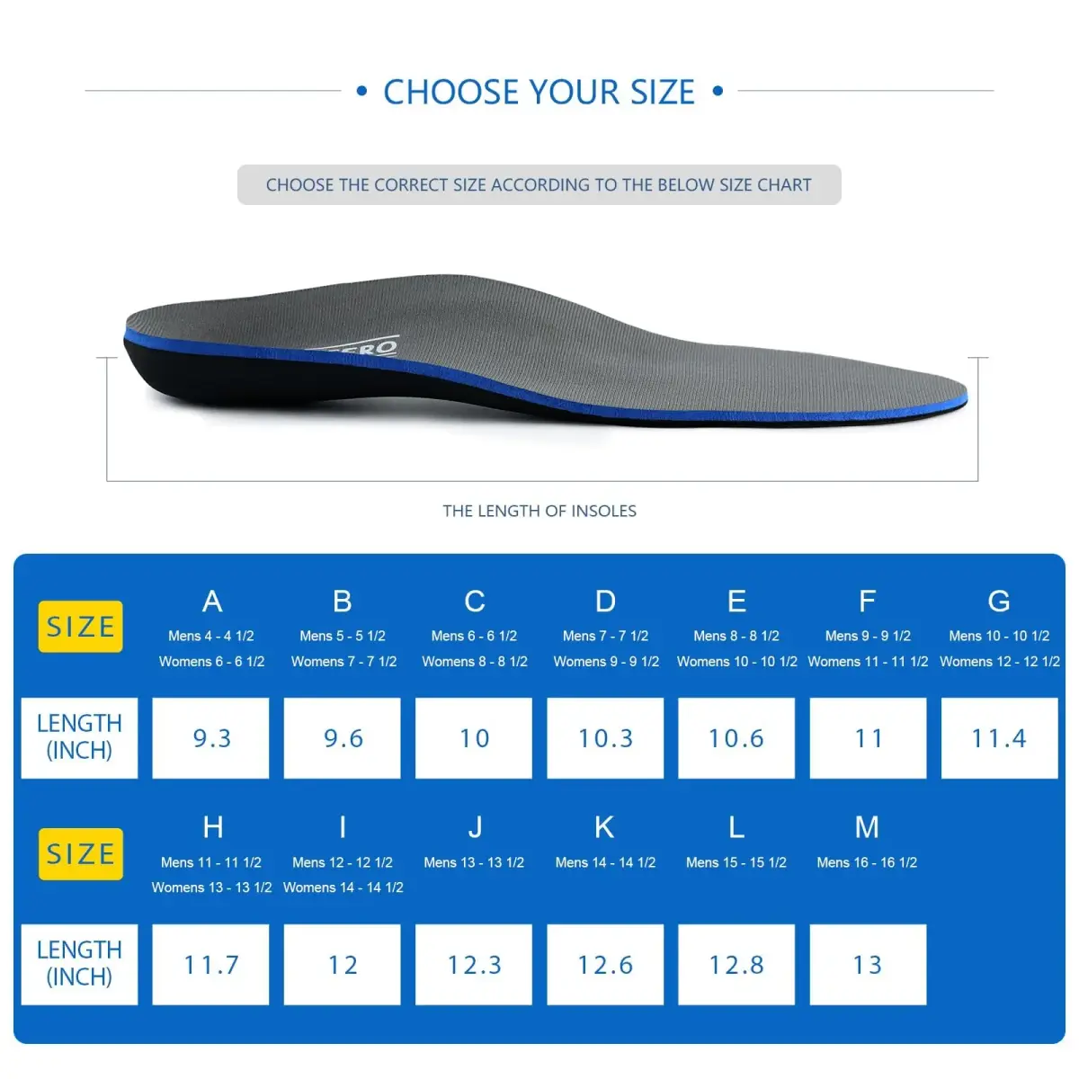 WALK·HERO COMFORT AND SUPPORT Plantar Fasciitis Insoles Arch Supports Mens 5-5 1/2 | Womens 7-7 1/2 | Relief for Flat Feet - view 6
