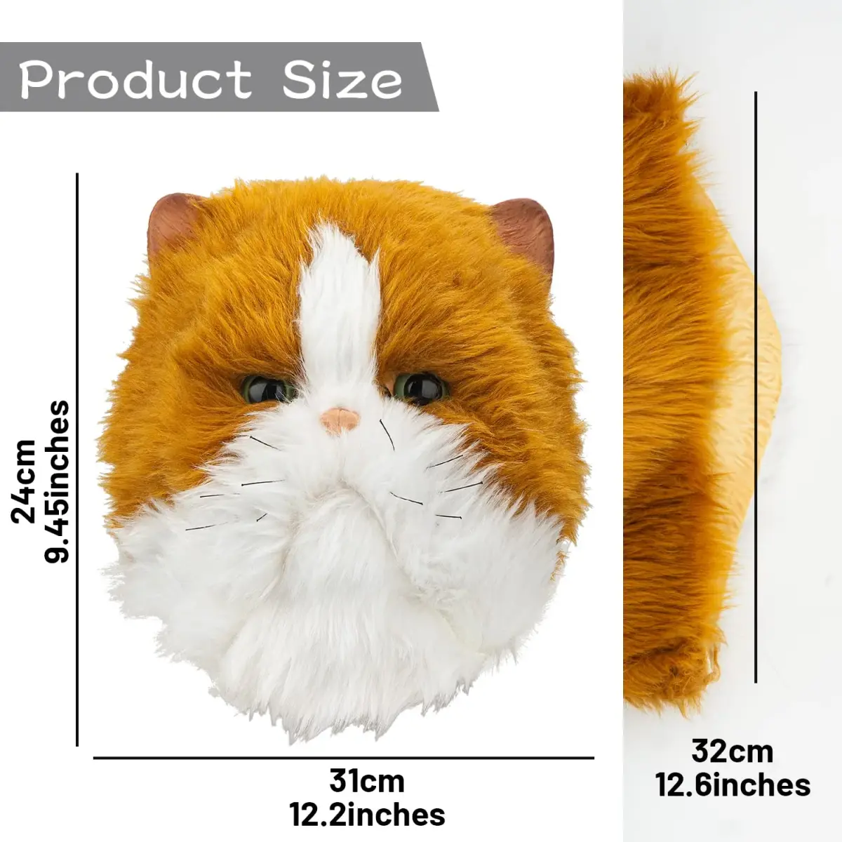 PartyHop Realistic Cat Head Mask for Adults | Latex Animal Costume Mask - view 5