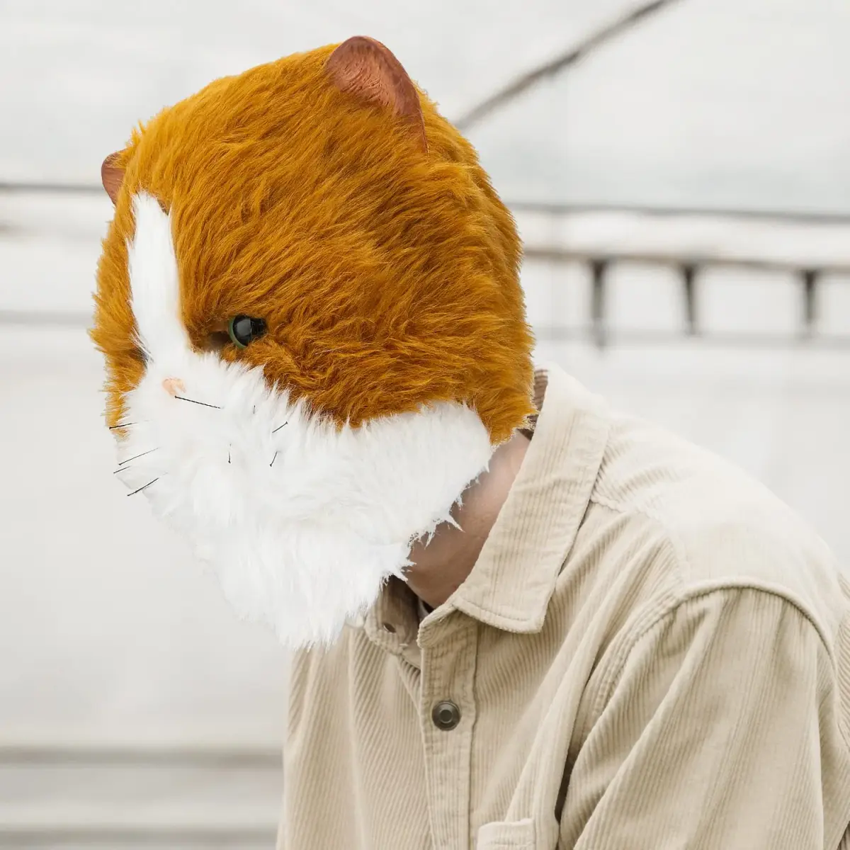PartyHop Realistic Cat Head Mask for Adults | Latex Animal Costume Mask - view 3