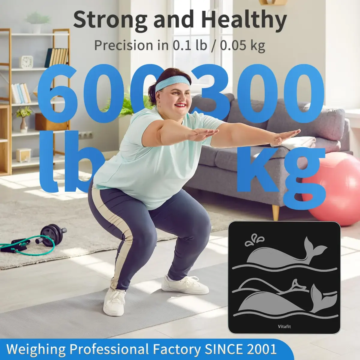 Vitafit Smart Digital Body Weight Scale 300kg (660lb) | FDA Approved, App Sync - view 2