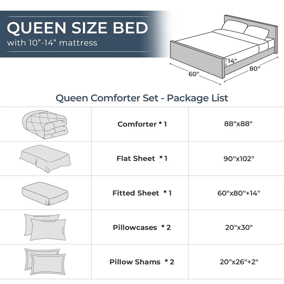 HEVUMYI 7-Piece Queen Comforter Set Dark Grey 224cm x 224cm | Cloud-Like Microfiber Bedding for All Seasons - view 8