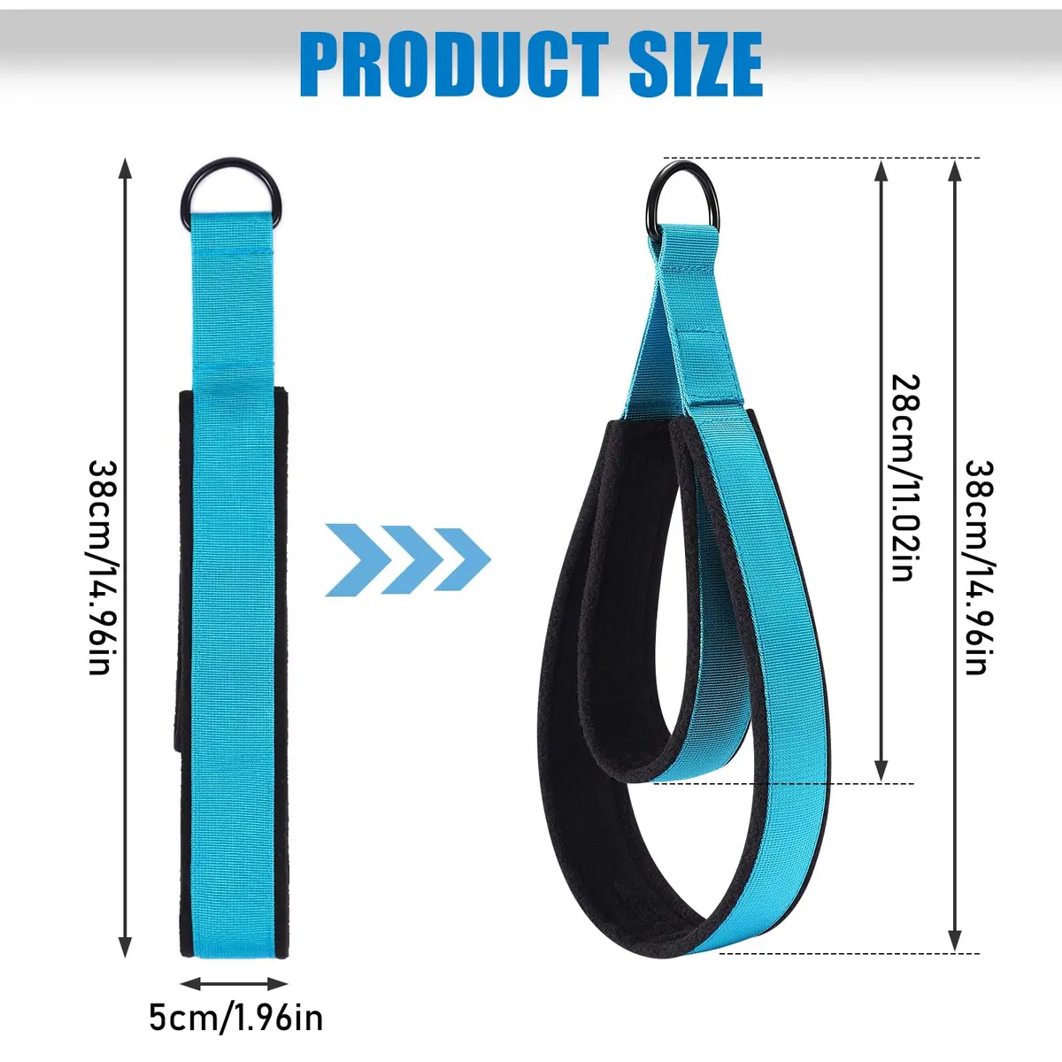 TOBWOLF Double Loop Pilates Straps for Reformer 15 inches (38.1 cm) | Sweat-Resistant Comfort for Home Gym Workouts - view 2
