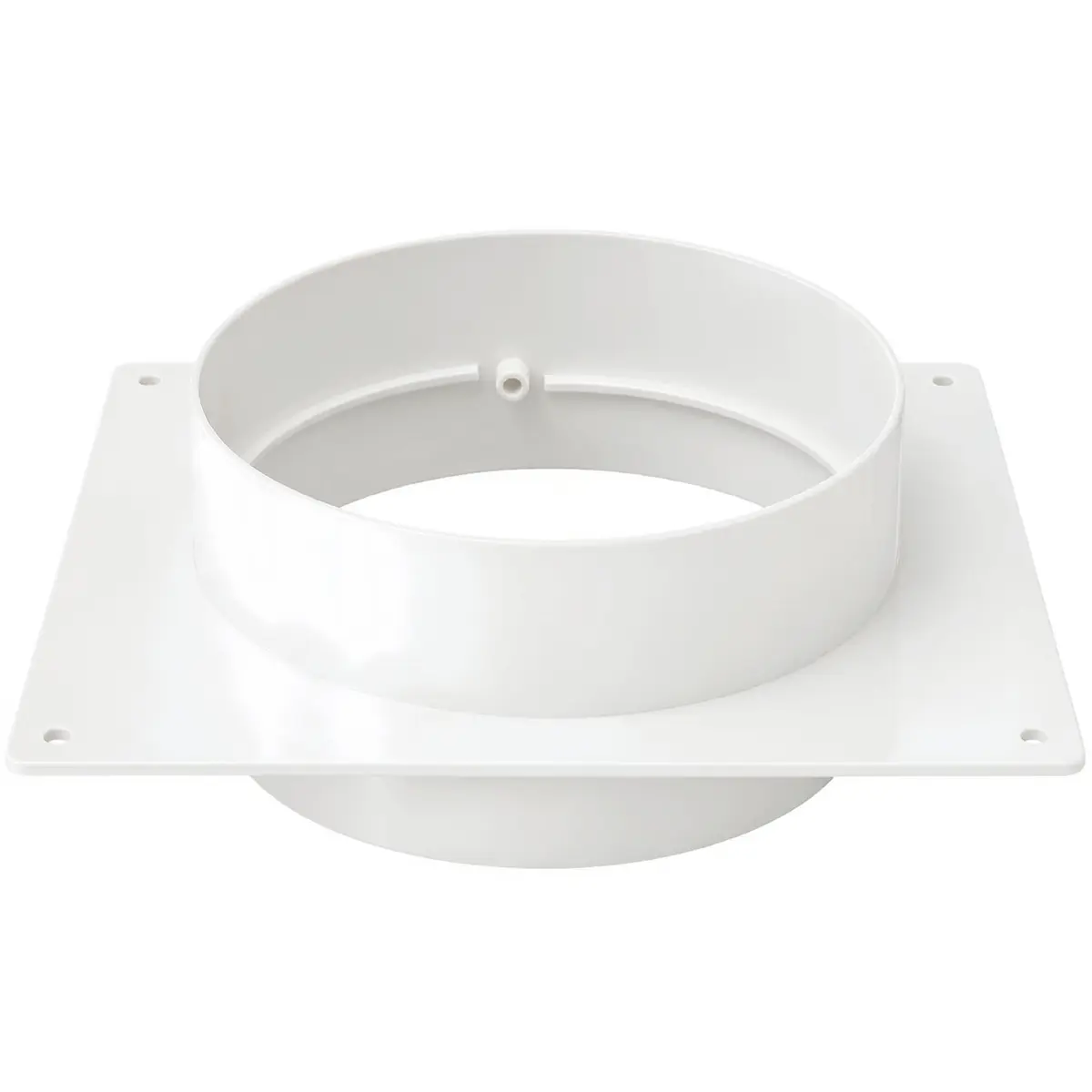 Vent Systems Round 6" Inch White Air Vent Duct Connector Flange | Plastic HVAC Pipe Fitting for Dryer & Ventilation - main product image