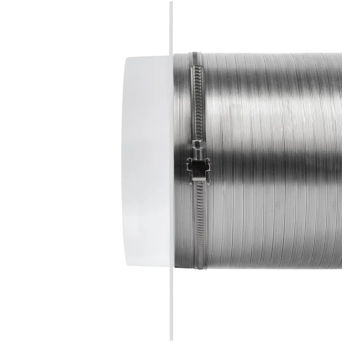 Vent Systems Round 6" Inch White Air Vent Duct Connector Flange | Plastic HVAC Pipe Fitting for Dryer & Ventilation - view 9