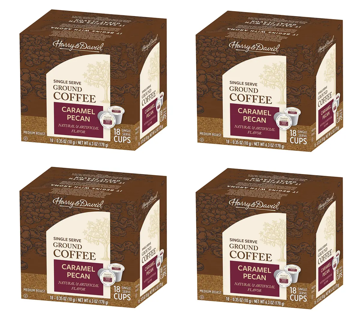 Harry & David Caramel Pecan Coffee 1 Count (Pack of 72) | Single Serve Pods with Kosher Certification - main product image