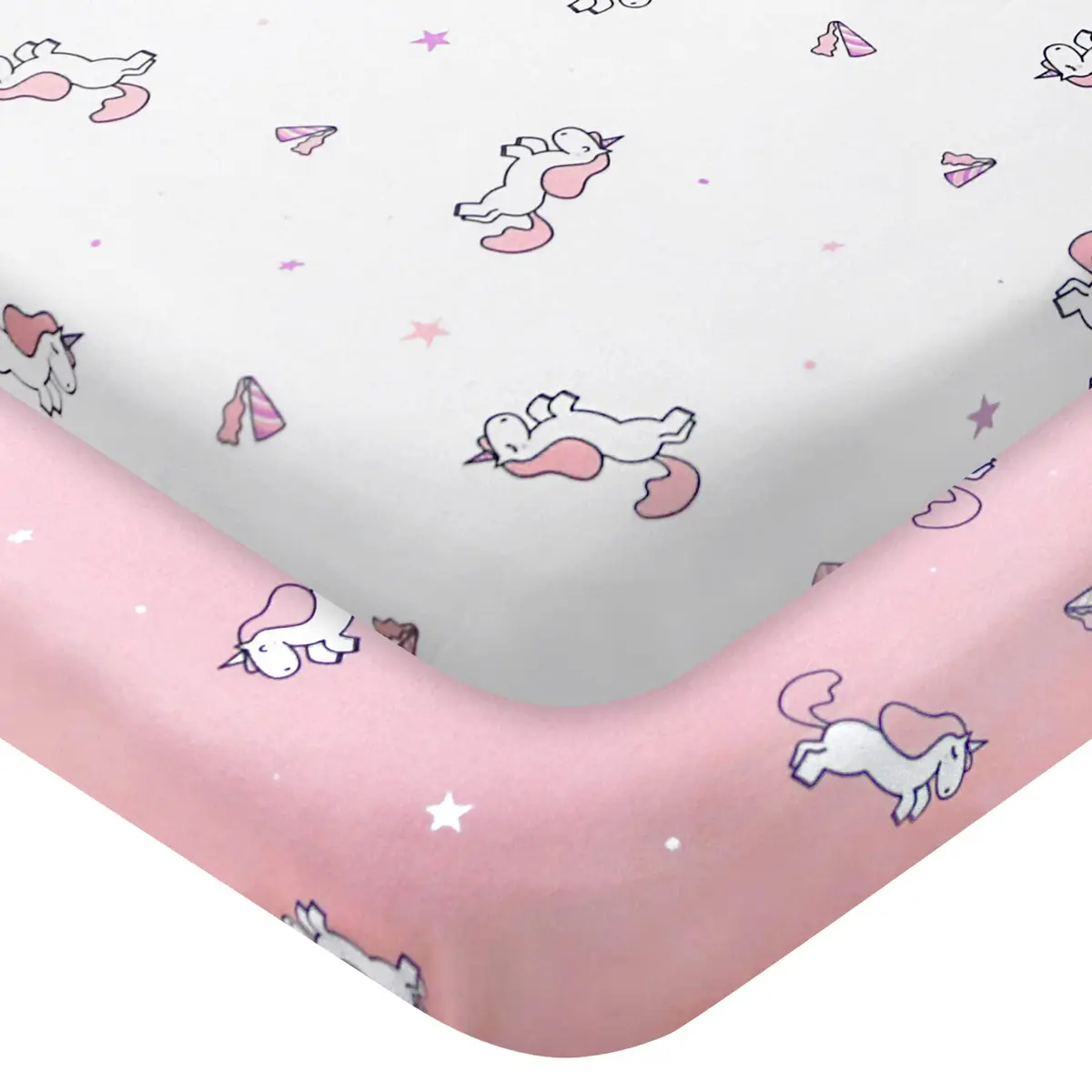 SPRINGSPIRIT Pack and Play Sheets 2-Pack | Pink Animal Print, 39x27x5 inches (99x69x13 cm) - main product image