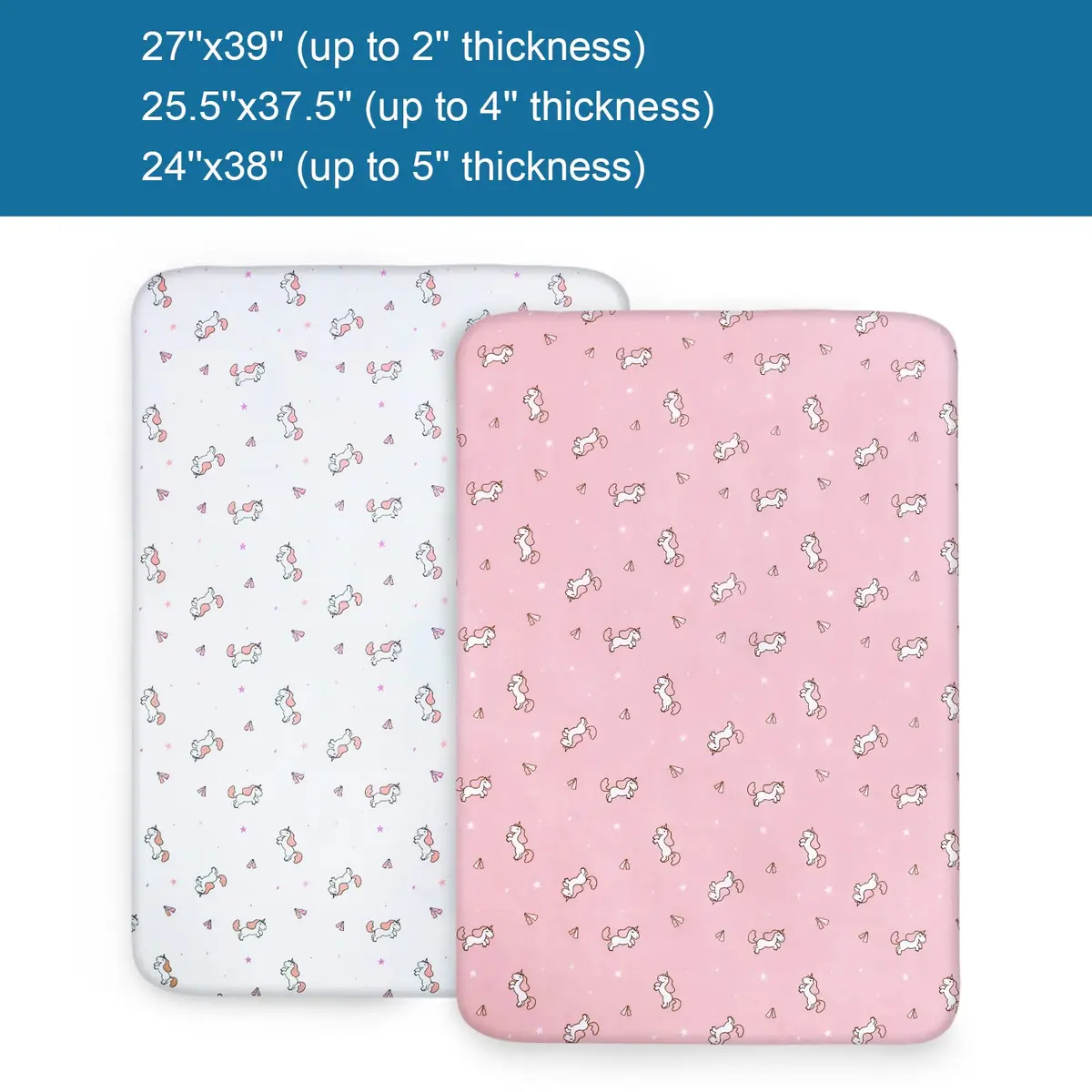 SPRINGSPIRIT Pack and Play Sheets 2-Pack | Pink Animal Print, 39x27x5 inches (99x69x13 cm) - view 6