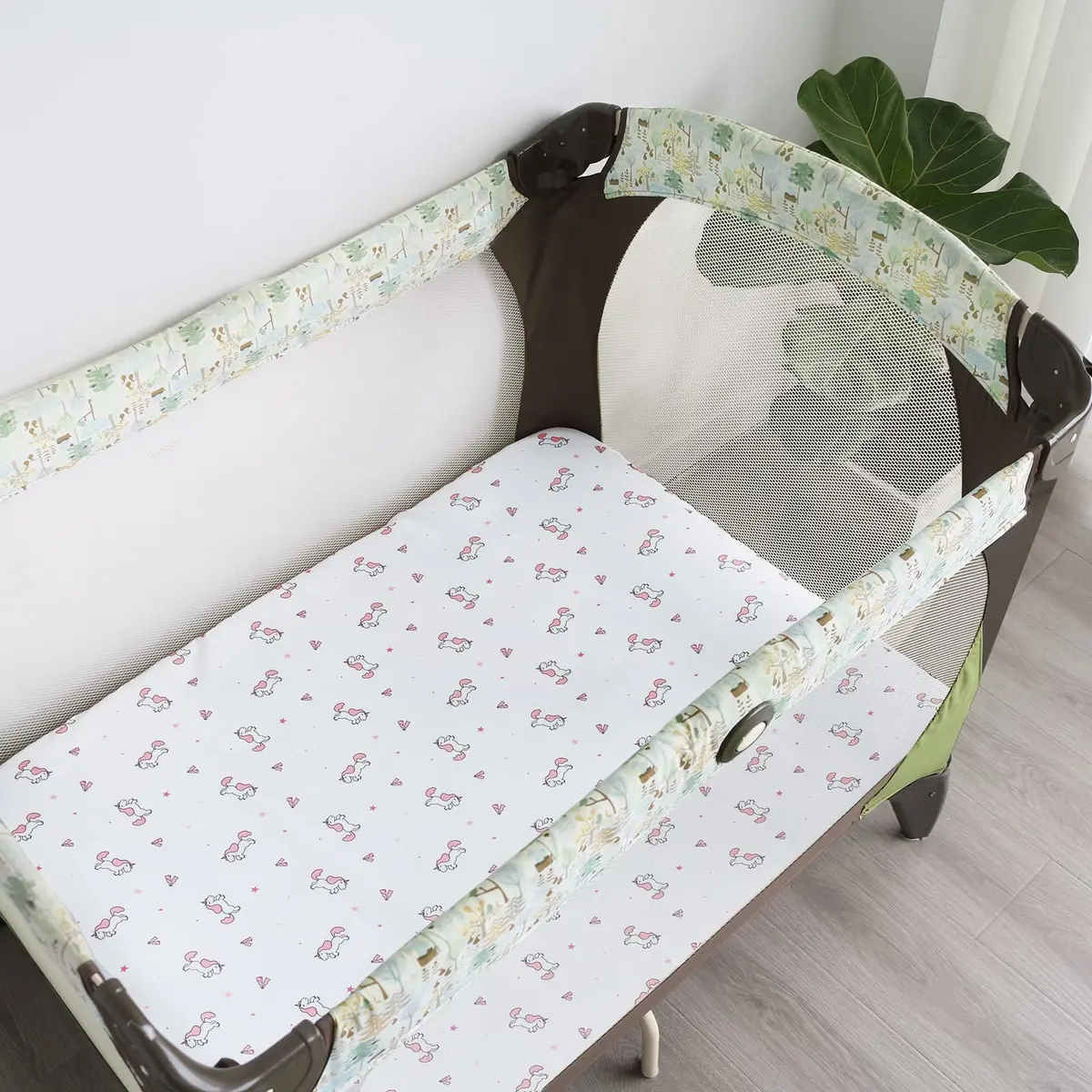 SPRINGSPIRIT Pack and Play Sheets 2-Pack | Pink Animal Print, 39x27x5 inches (99x69x13 cm) - view 7