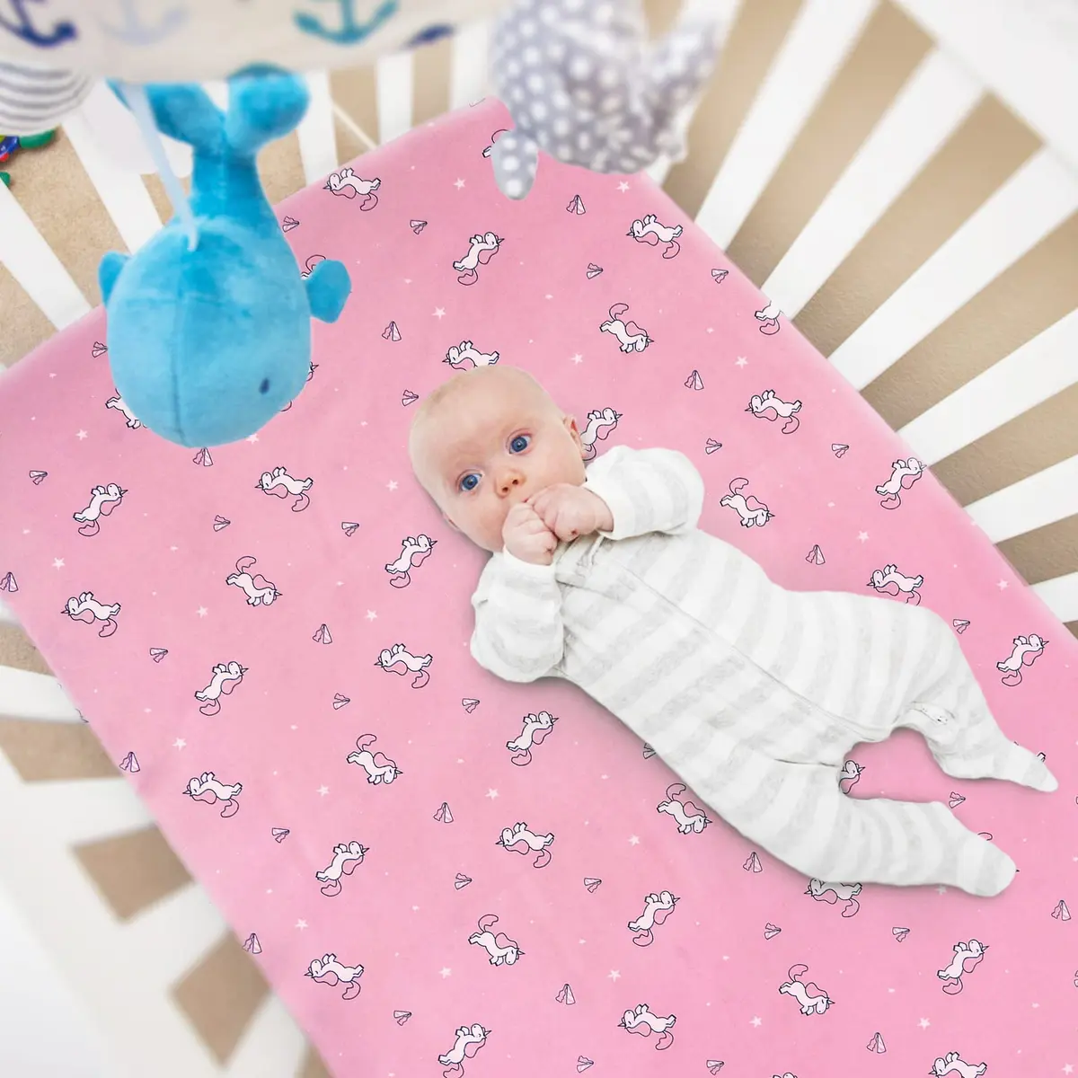 SPRINGSPIRIT Pack and Play Sheets 2-Pack | Pink Animal Print, 39x27x5 inches (99x69x13 cm) - view 2