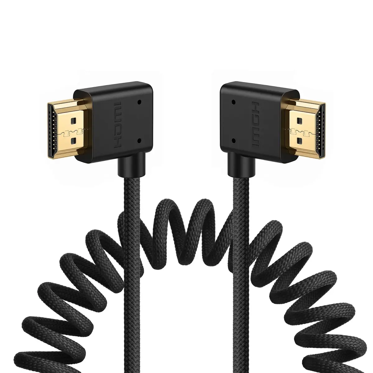 Eonvic 8K HDMI Coiled Cable 1M (3.3ft) | High Speed 2.1 HDMI Male to Male Braided Extender for Cameras, Monitors, Consoles - main product image
