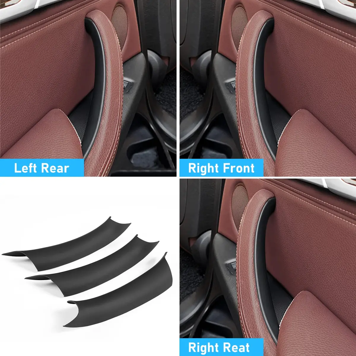 Jaronx Black ABS+PC Door Handle Cover Set for BMW X5 F15/X6 F16 3-Piece | Fixes Sticky OEM Handles - view 6